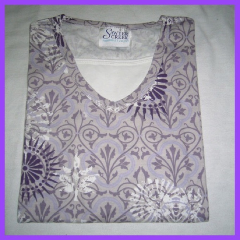 😎Batik Print V-Neck Top